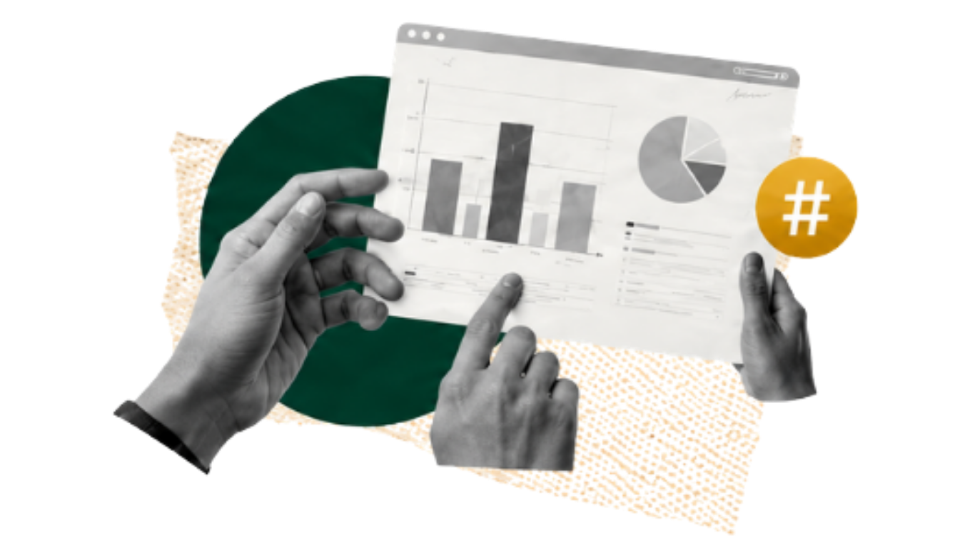 Hands with analytics sheet and charts showing AI feedback analysis