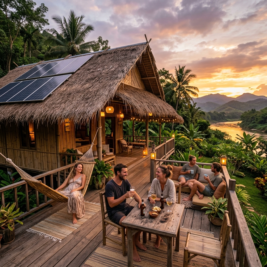 Eco friendly bamboo lodge